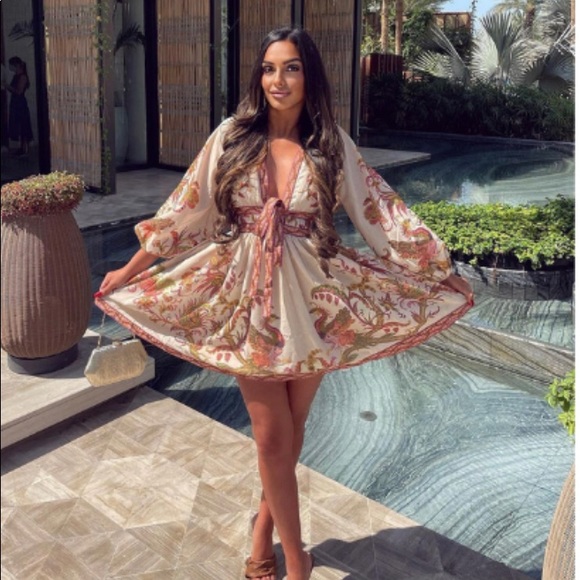 Zimmerman cassia plunge bow mini dress size 1 - Picture 2 of 10